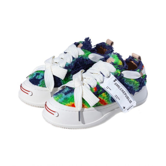 Blue Green Tweed Sneaker - SMILEREPUBLIC Slip On Shoes Store